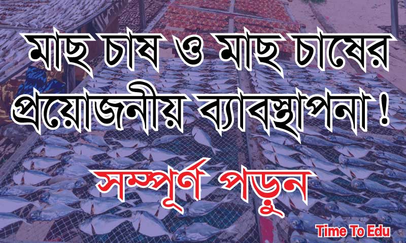 মাছ চাষ ও মাছ চাষে প্রয়োজনীয় ব্যবস্থাপনা!