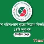 ২০২৪ এ বাংলাদেশ পরিসংখ্যান ব্যুরোতে নিয়োগ বিজ্ঞপ্তি প্রকাশ করা হয়েছে ৭১৪ টি শূন্য পদে